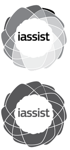 IASSIST's grayscale and singe colour logos.